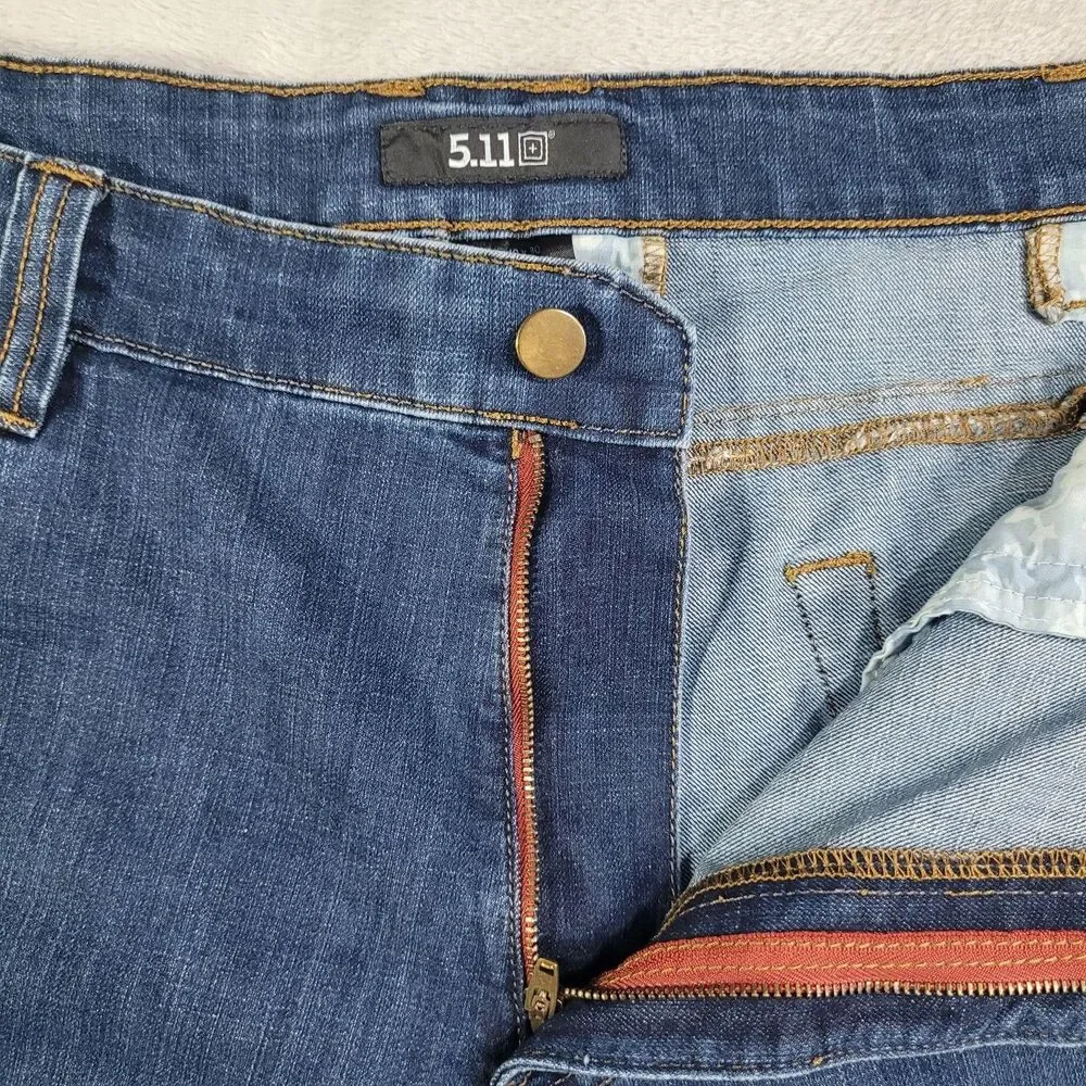 5.11 Tactical Jeans Mens 40x30 Blue Med Wash Regular Straight Zip Fly Denim